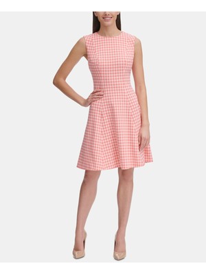 

TOMMY HILFIGER Женское коралловое клетчатое платье без рукавов + расклешенное платье Petites, Коралл