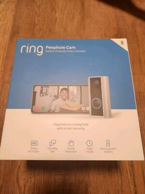 Ring Peephole Cam Battery Powered Ring Video Doorbell. New In Box!