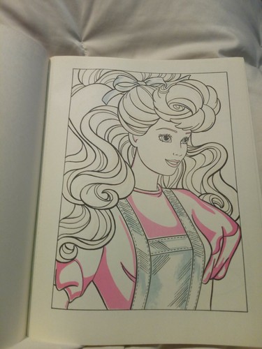 Vintage 1990 Barbie Giant Paint With Water Coloring Book by Golden New Unused