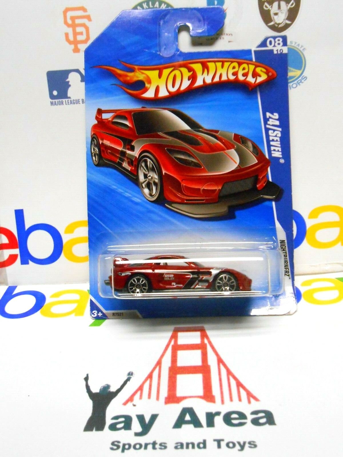 RARE 2010 Hot Wheels 24/ Seven (red) Nightburnerz #8/10