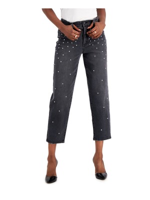 

Черные укороченные джинсы INC Womens Denim с высокой посадкой и застежкой-молнией Plus, Черный, 100134401W