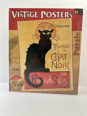 Vtg Poster Puzzle 1000 (1026) Pieces Tournee du Chat Noir  20x27 New Sealed