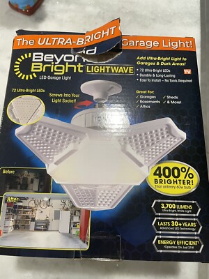 20-Watt 72 LED Lamp Lights 6500K Garage Beyond Bright Screw Into Socket Install