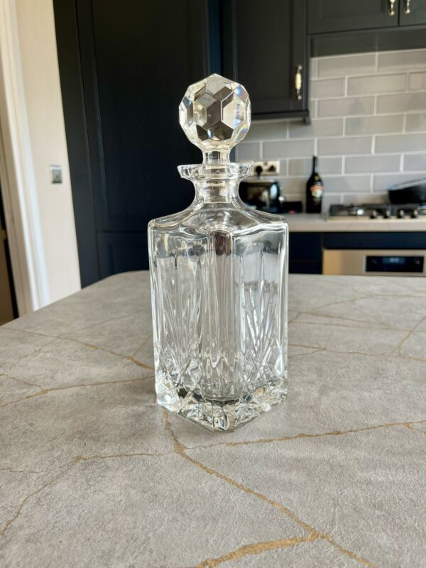 Lead Cut Glass Crystal Decanter Excellent Condition