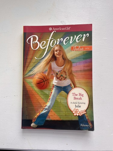 Used 18" American girl doll Julie includes her bed, basketball hoop and 2 books