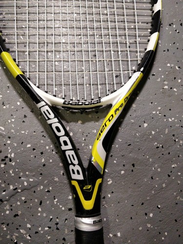 Babolat AeroPro Drive - Excellent Strung With ALU Power Rough 125 Tennis Racket