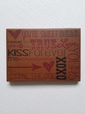 4 Wood Valentine Plaques that can hang on the wall or sit on a trivet