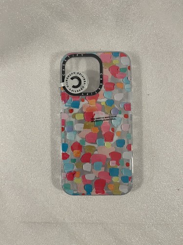 CASETiFY Clear Case MagSafe Compatible Magenta Confetti