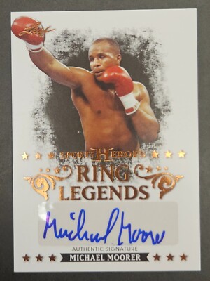2013 Leaf Boxing Ring Legonds Michael Moorer Auto, Autograph Beautiful Card!!