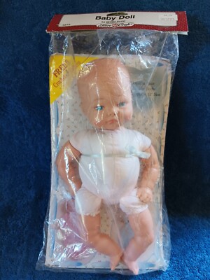 Vtg 1998 Fibre-Craft Baby Doll NEW MIP 12'' Crochet Pattern Included 3310 Blu Eye