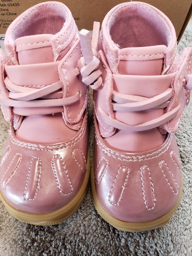 Sperry Girls' ICESTORM Crib Fashion Boot, Pearlized Pink, 1 Medium US Infant