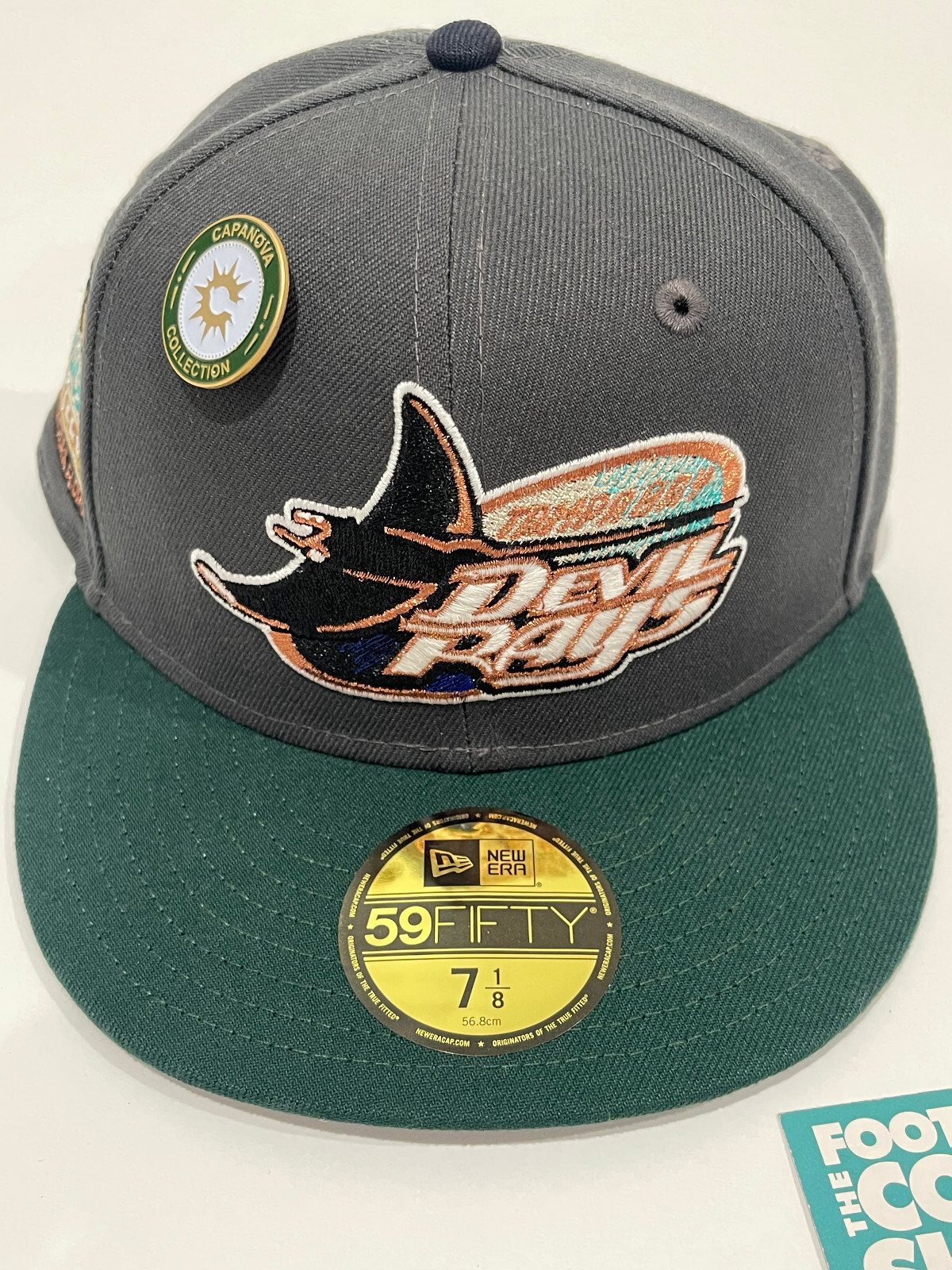 NEW ERA CAPANOVA TAMPA BAY DEVIL RAYS TROPICANA FIELD HAT GREY