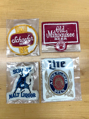 Lot of 4 Vintage Iron Sew On Patch Milwaukee Schaefer Schlitz Lite Beer