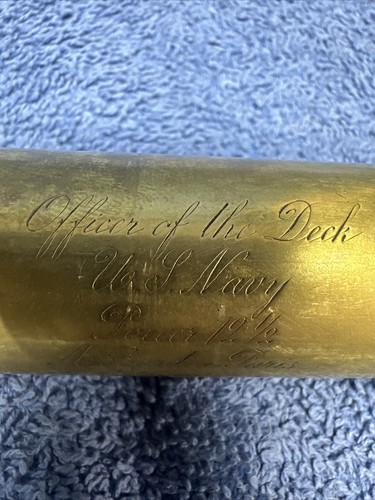 1800’S U.S. NAVY OFFICER OF THE DECK BRASS TELESCOPE A. BARDOU PARIS NO. 738