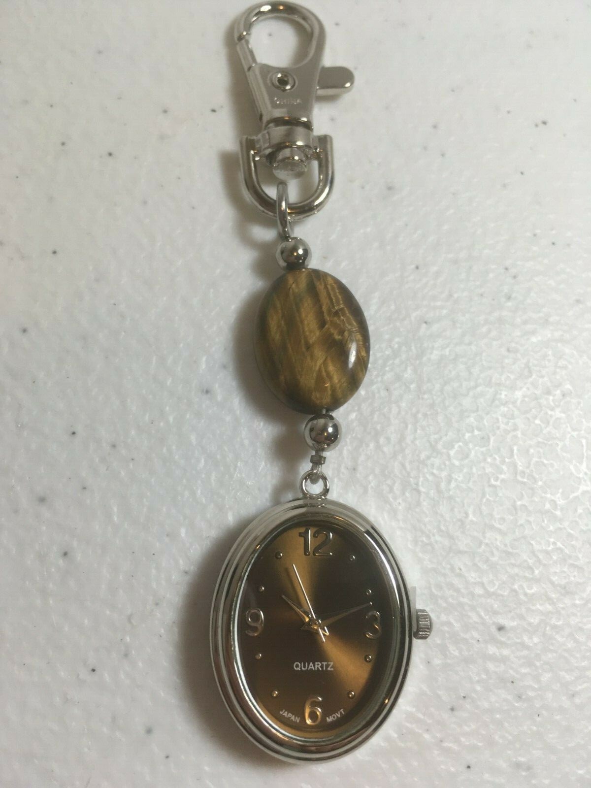 Clip Watch Tigers Eye Luck Inspiration Quartz Watch AVON New Battery WORKS GREAT