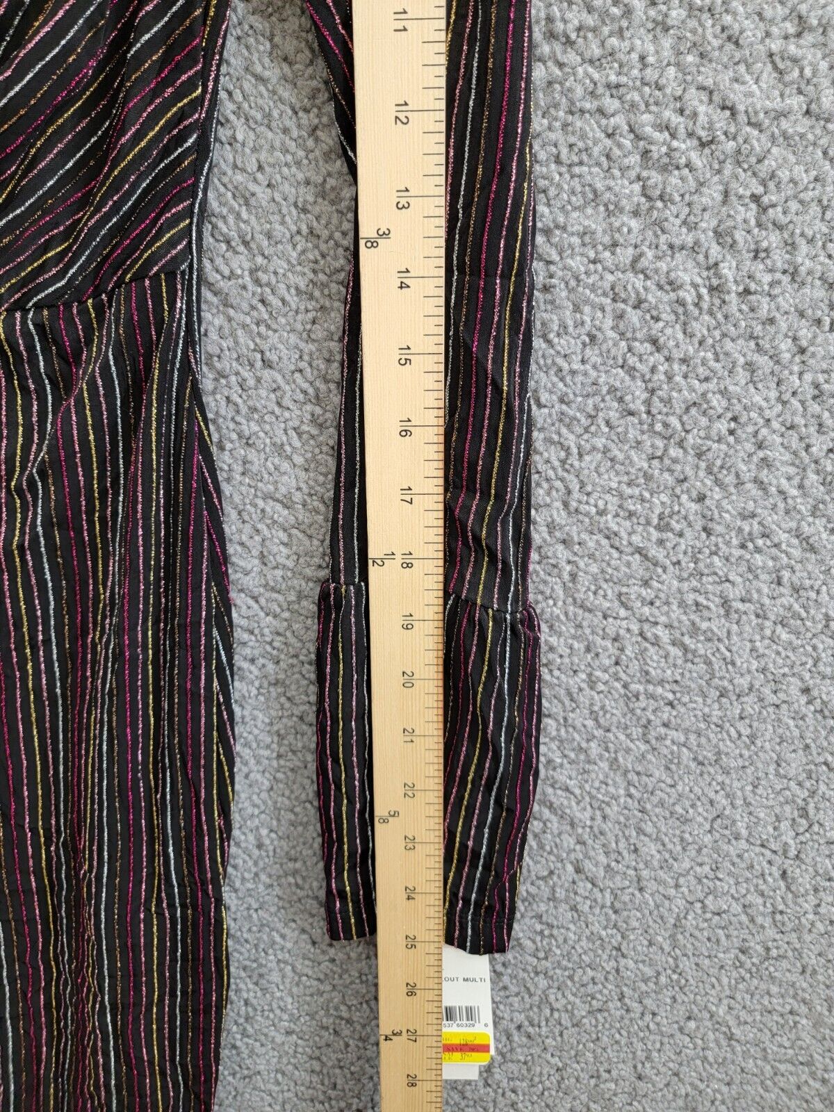 French Connection Paula Keyhole Midi Dress Women's M Blackout Multi Long Sleeve - Picture 5 of 16