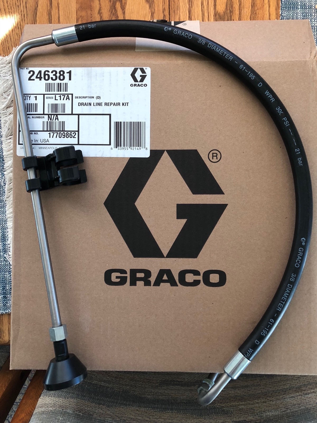 Graco 246381 246-381 Drain Line Kit for 395 / 495 Lo-Boy