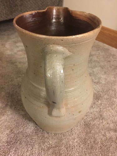 Early Ohio Stoneware Pitcher Incised 