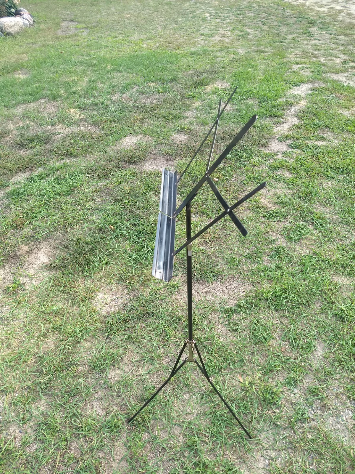 Vintage folding black metal music stand