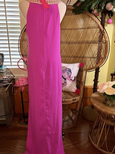 Pre-owned Lilly Pulitzer Sandrah Maxi Dress Wild Fuchsia ? $298 Size 4