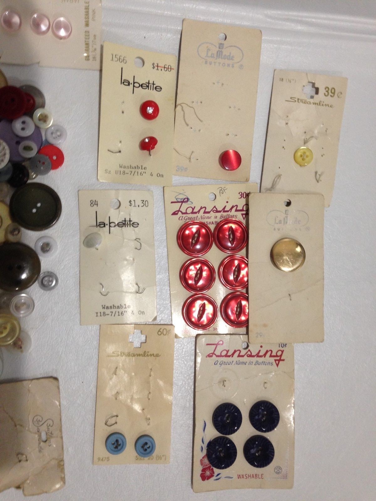 MIXED LOT of OLD-VINTAGE Buttons~Some on Cards