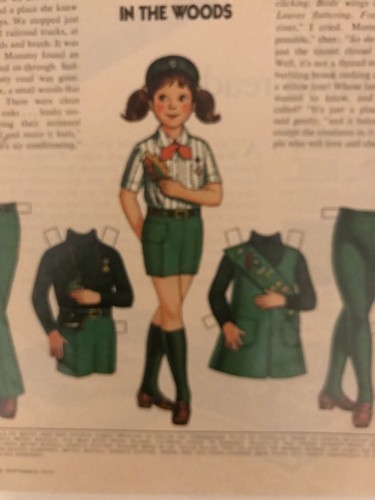 Betsy McCall Mag. Paper Doll, Betsy McCall Girl Scout in the Woods, Sept. 1973