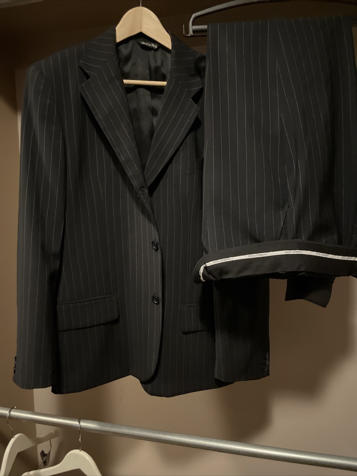 【送料&関税込】Dolce & Gabbana Wool Pinstripe Blazer Double-breasted pinstripe wool Turlington jacket in