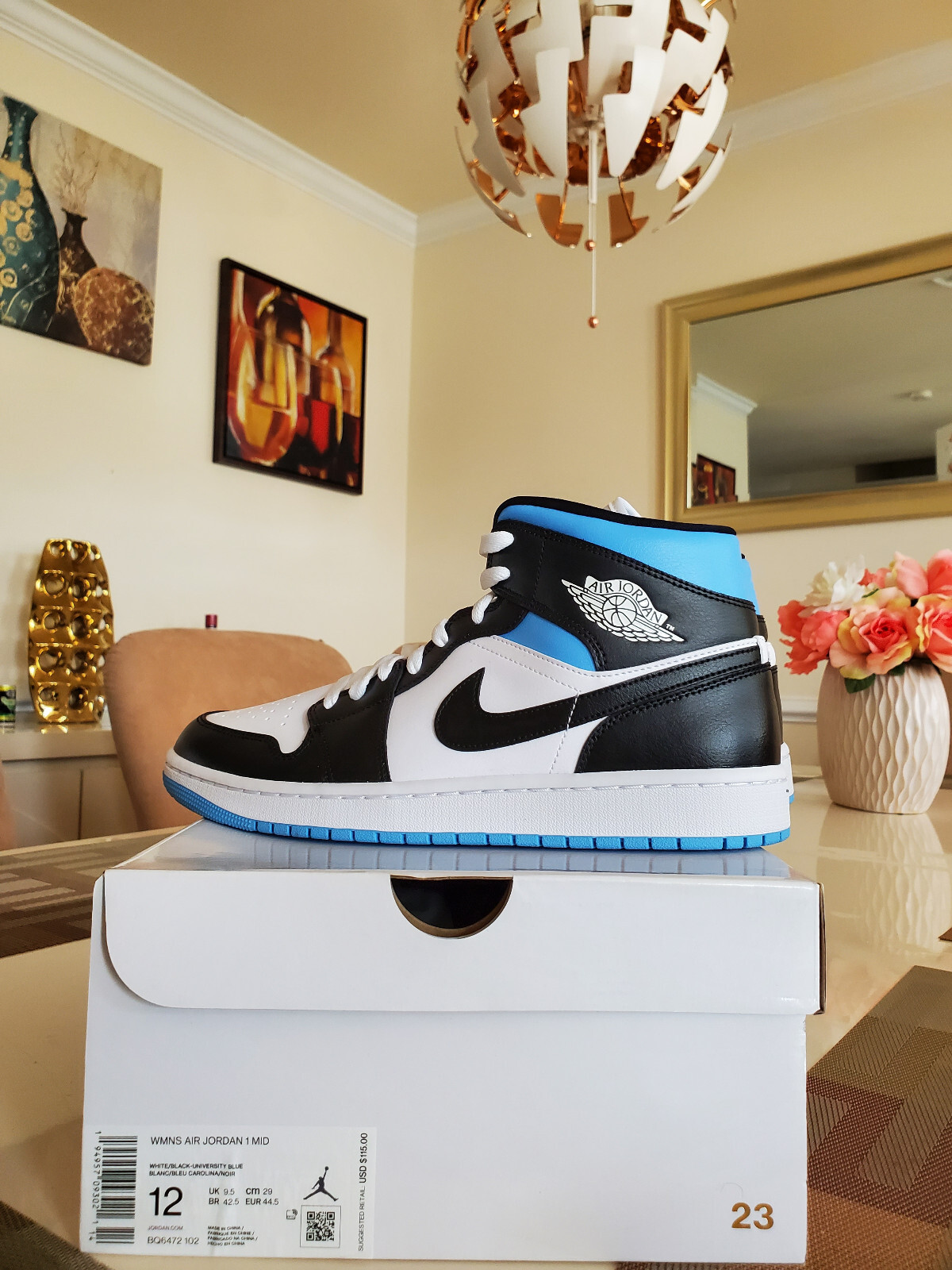 JORDAN BRAND JORDAN 1 RETRO HIGH OG (PS) WHITE/UNIVERSITY