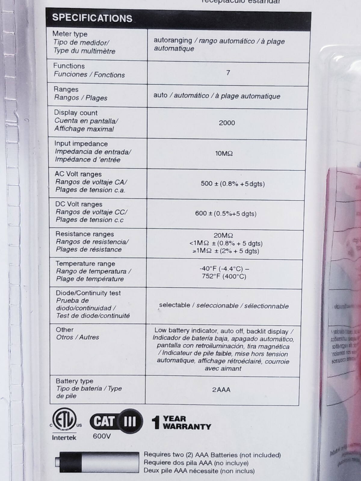 Gardner Bender GDT3200 Digital Multimeter Auto Range