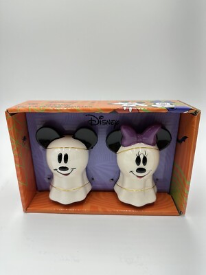 Disney Halloween Mickey & Minnie Mouse Ghost Salt & Pepper Shakers