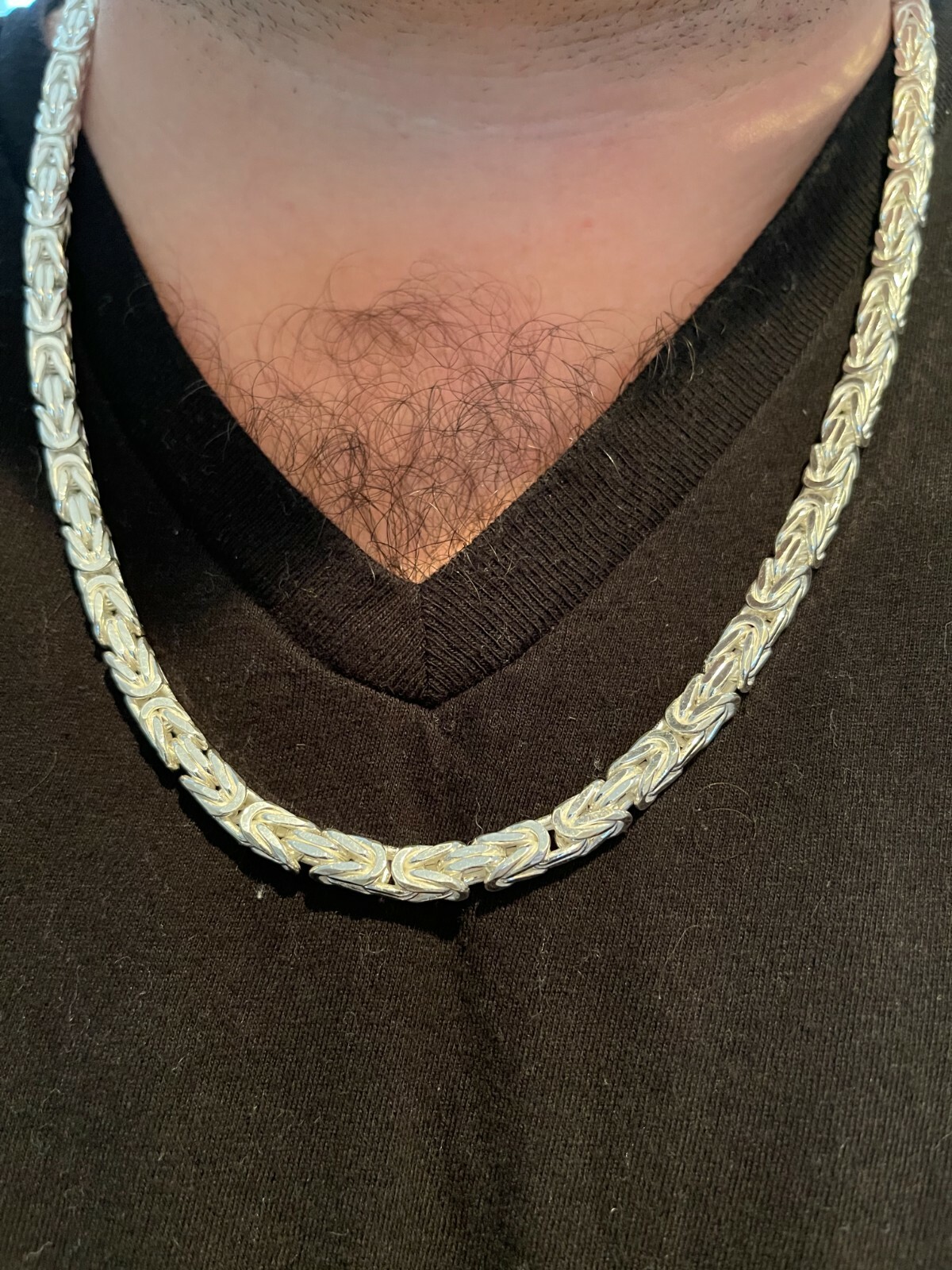 Pre-owned Silver Men's Byzantine Rope Chain Real Solid 925 Sterling  Necklace 6mm 18"-30"