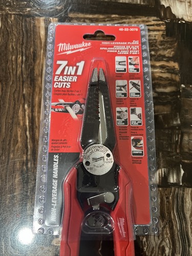 Milwaukee Tool 48-22-3078 7In1 High-Leverage Combination Pliers