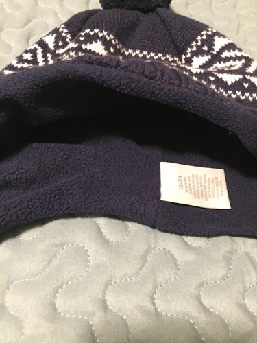 Gymboree Navy/White Winter Hat Infant Boys Size 12-24 Months