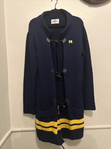 University of Michigan Cardigan Sweater Emerson Street Clothing Striped Blue XL