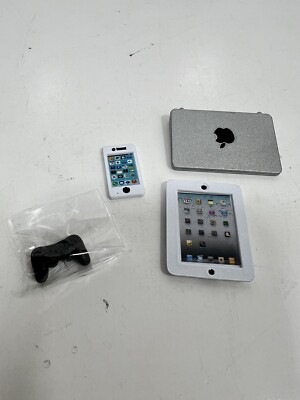 4 PCS Dollhouse Miniature 1:12 Laptop iPhone iPad & Game Controller Set 