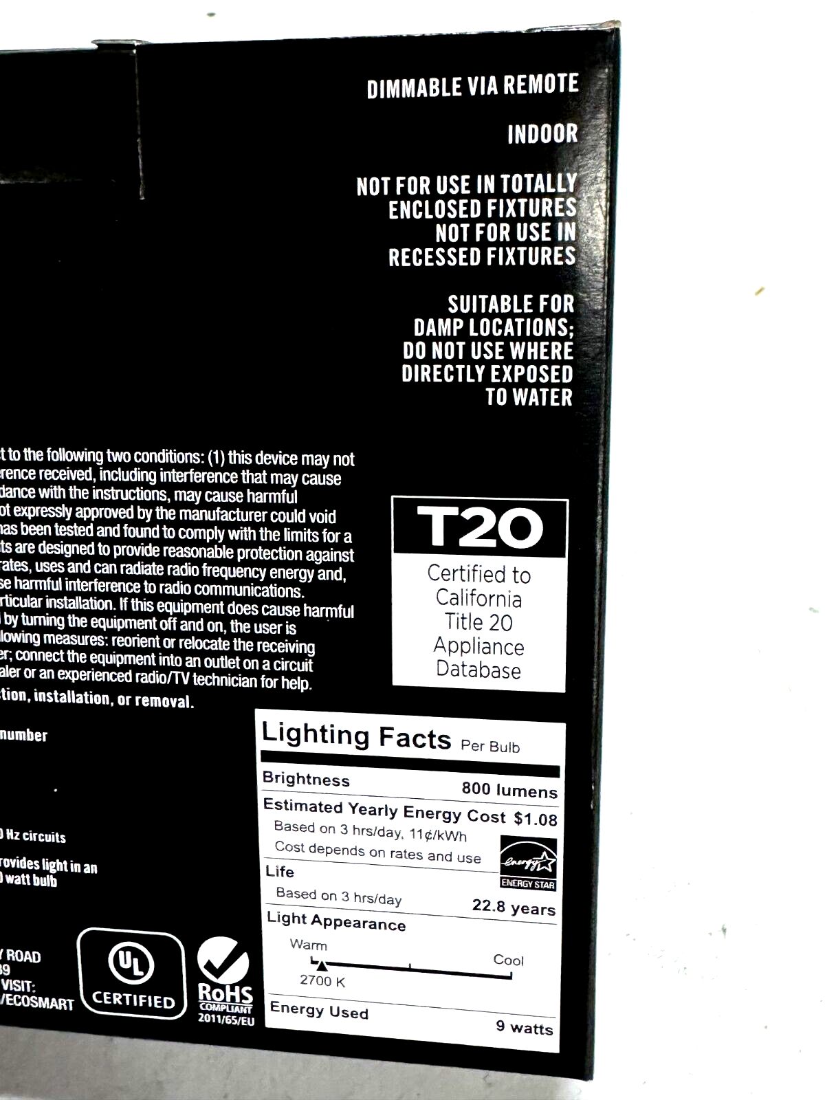 Ecosmart 60W LED Bulb, Color Changing A19 with Remote