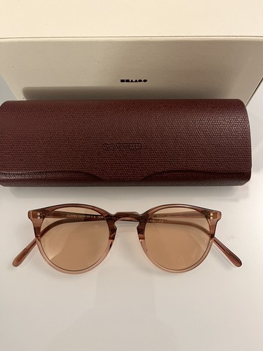 Pre-owned Oliver Peoples O'malley Limited Edition Ov5183 Optical 18k Gold Plated Msrp$600 In Coral Pink Wash With Blue Light Filter
