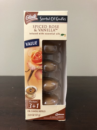 Glade Scented Oil Candle Refills Spiced Rose & Vanilla 7 Boxes Total 27 Candles