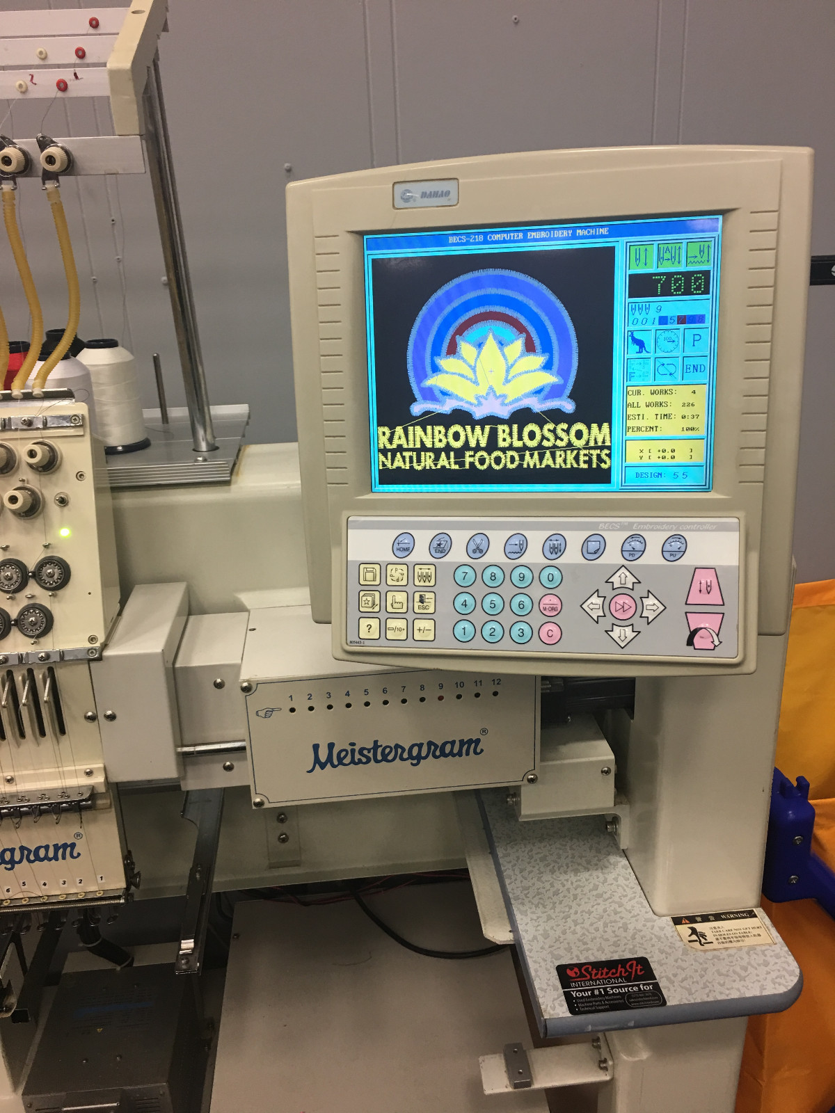 Meistergram 1206 12 Needle 6 Head Embroidery Machine Works Great