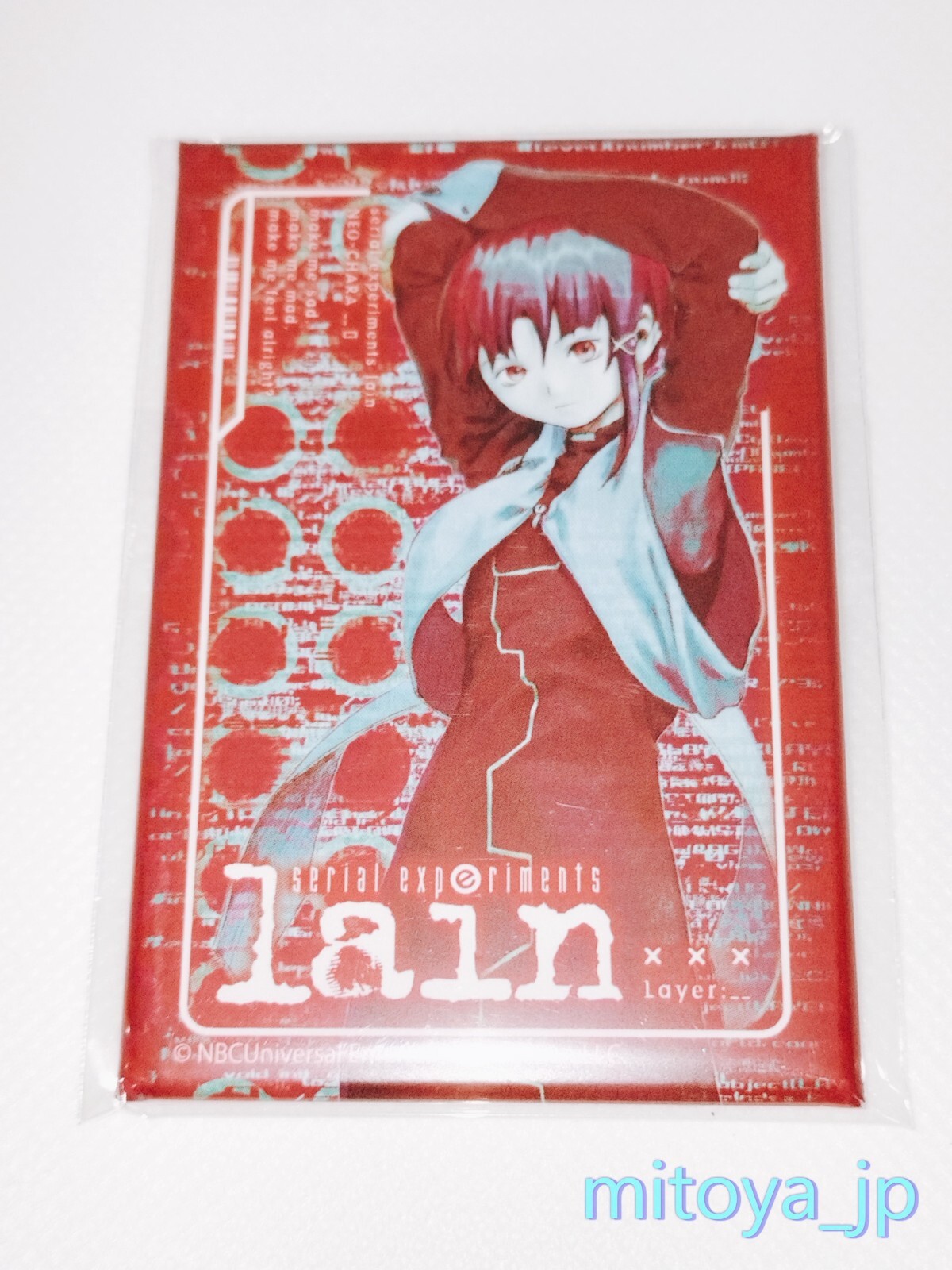 serial experiments lain DMMスクラッチ serial experiments lain Square pinback button DMM Scratch
