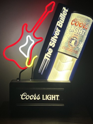 Rare Vintage Coors Light Silver Bullet Interchangeable Neon Sign Rare Vintage Coors Light Silver Bullet Interchangeable Neon Sign