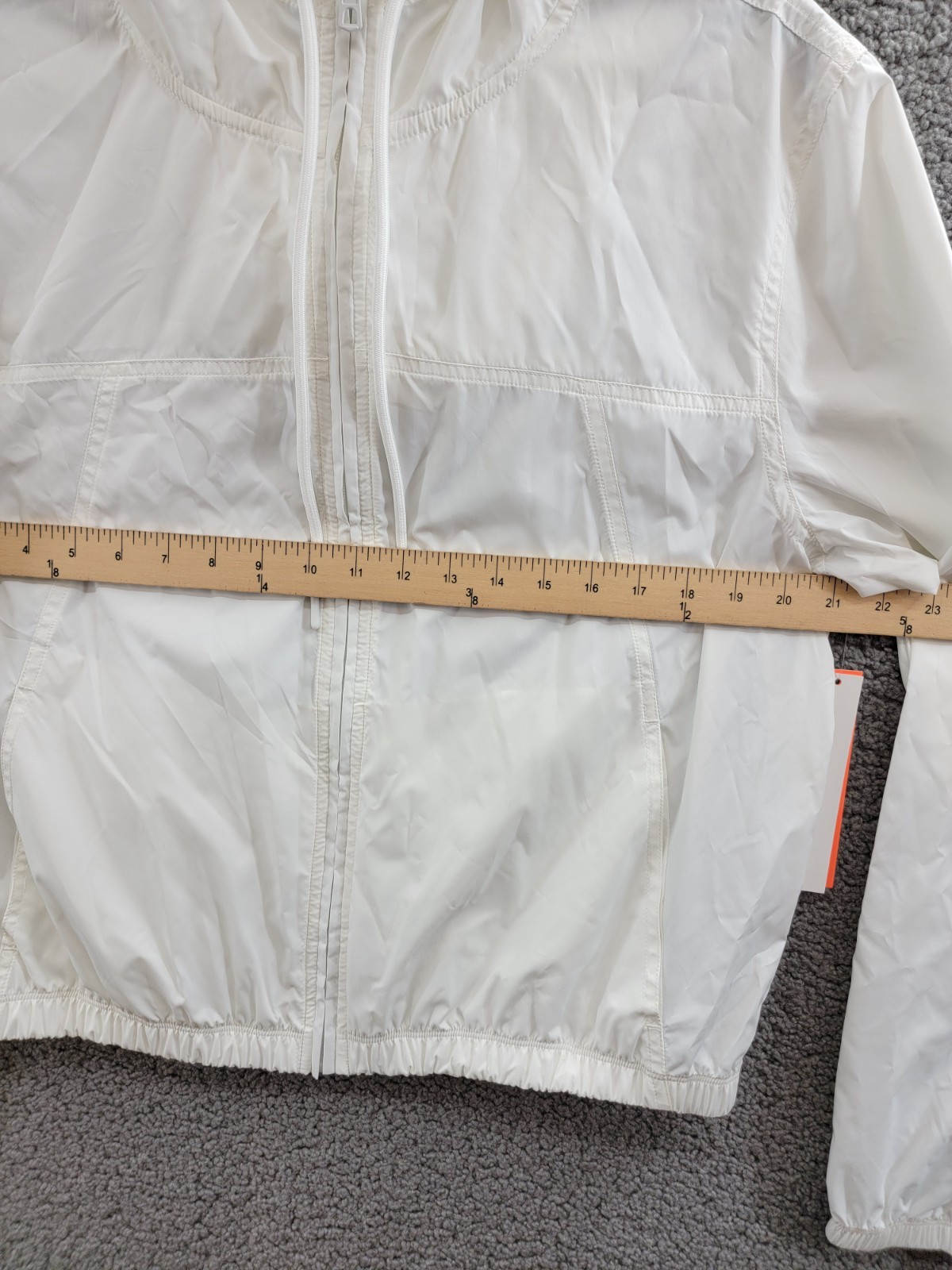 AQUA Athletic Cropped Windbreaker Jacket Women's Large White Front Zip Closure - Picture 6 of 19