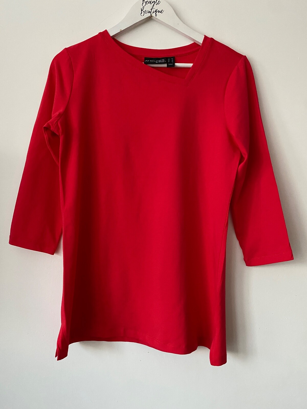 Attitudes by Renee Asymmetric Neckline Tunic - Picture 5 of 12