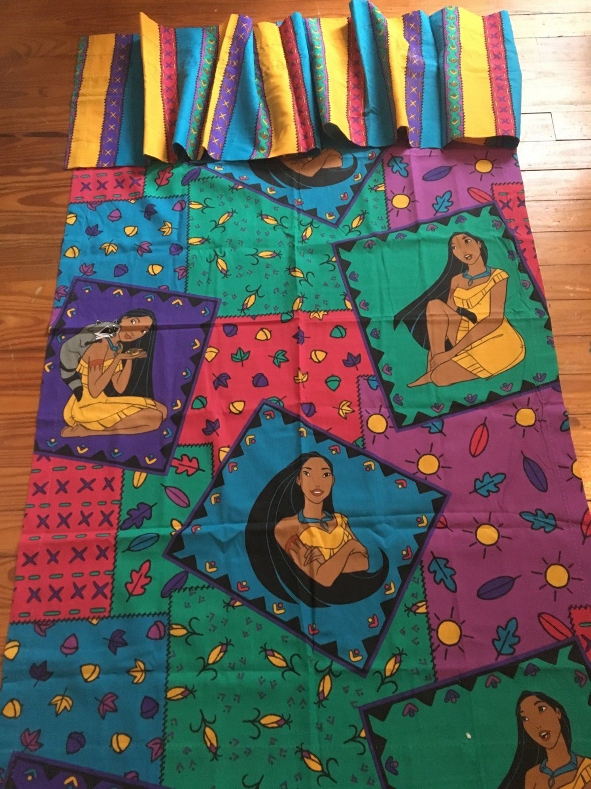 Vintage 90s Disney Princess Pocahontas HUGE LOT Curtains Sheets Twin Comforter