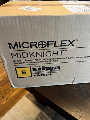 MK296S-CASE Microflex MidKnight Small Disposable Nitrile Black Gloves - 1000pcs