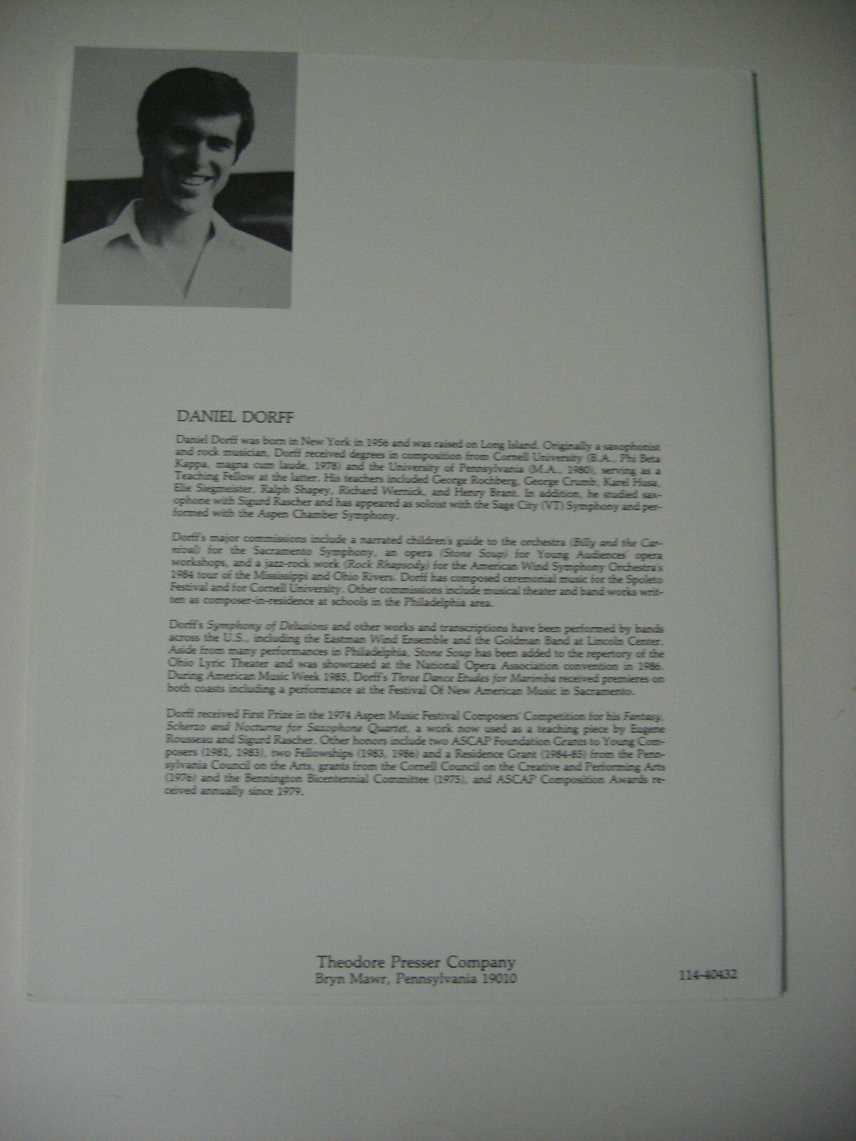 Daniel Doff Three Dance Etudes for Marimba Duo or Ensemble Sheet Music Book