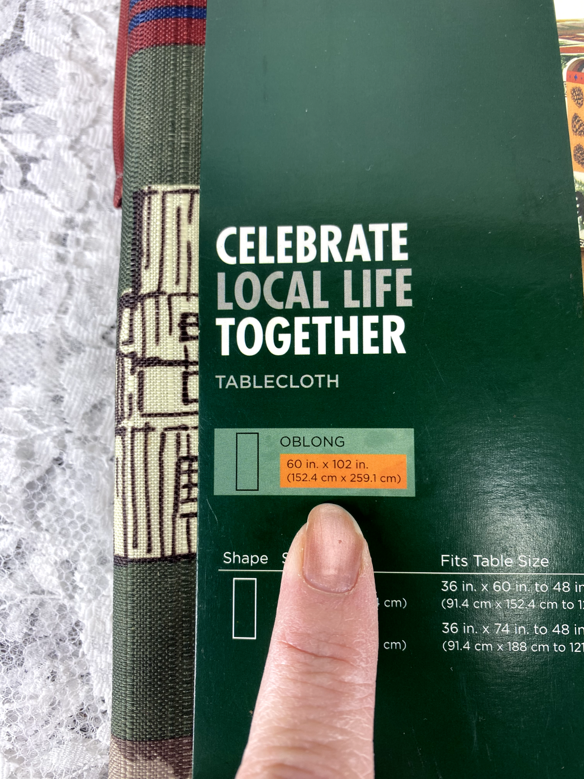 Celebrate Together Lodge Grid Dinner Table Cloth Oblong 60"X 102" New