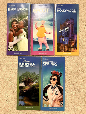 NEWEST 2024 Walt Disney World Theme Park Set of 5 Guides Maps Brochures Info.