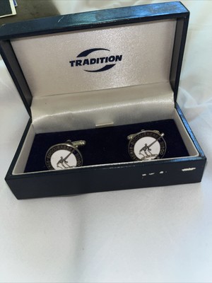McMillan Clan crest Cuff links Scotland Miseris Succurrere Disco NIB