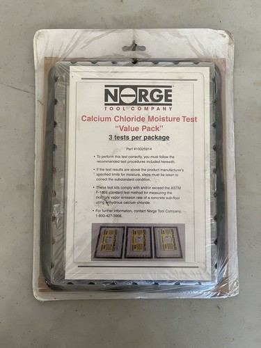NORGE tool CO. Calcium Chloride Surface Moisture Test Kit "Value Pack"